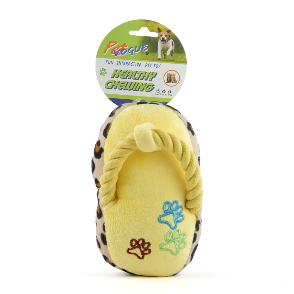 Pet Vogue Sandal Shaped Yellow Plush Toy for Dogs | For Soft Chewers image 4