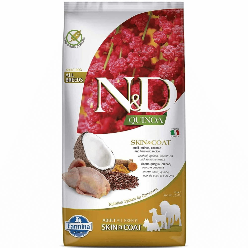 Farmina N&D Quinoa Quail Coconut & Turmeric Skin & Coat All Breed Dog Dry Food image 2