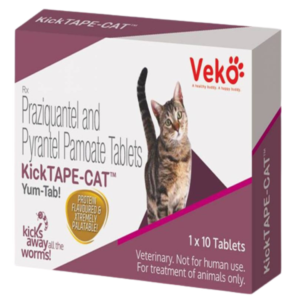 Veko Kick Tape Cat Tablet Dewormer (pack of 10 tablets) image 2