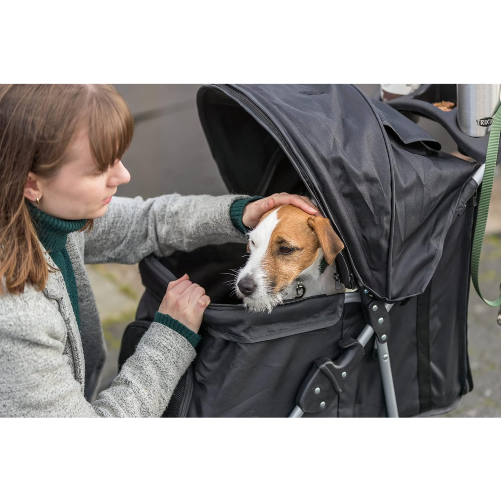 Trixie Nylon Buggy Stroller for Dogs and Cats (Black) image 3