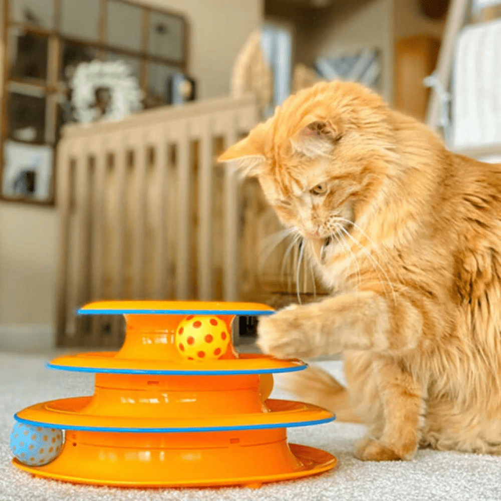 Petstages Tower of Track Three Level Active Toy for Cats (Orange) image 6