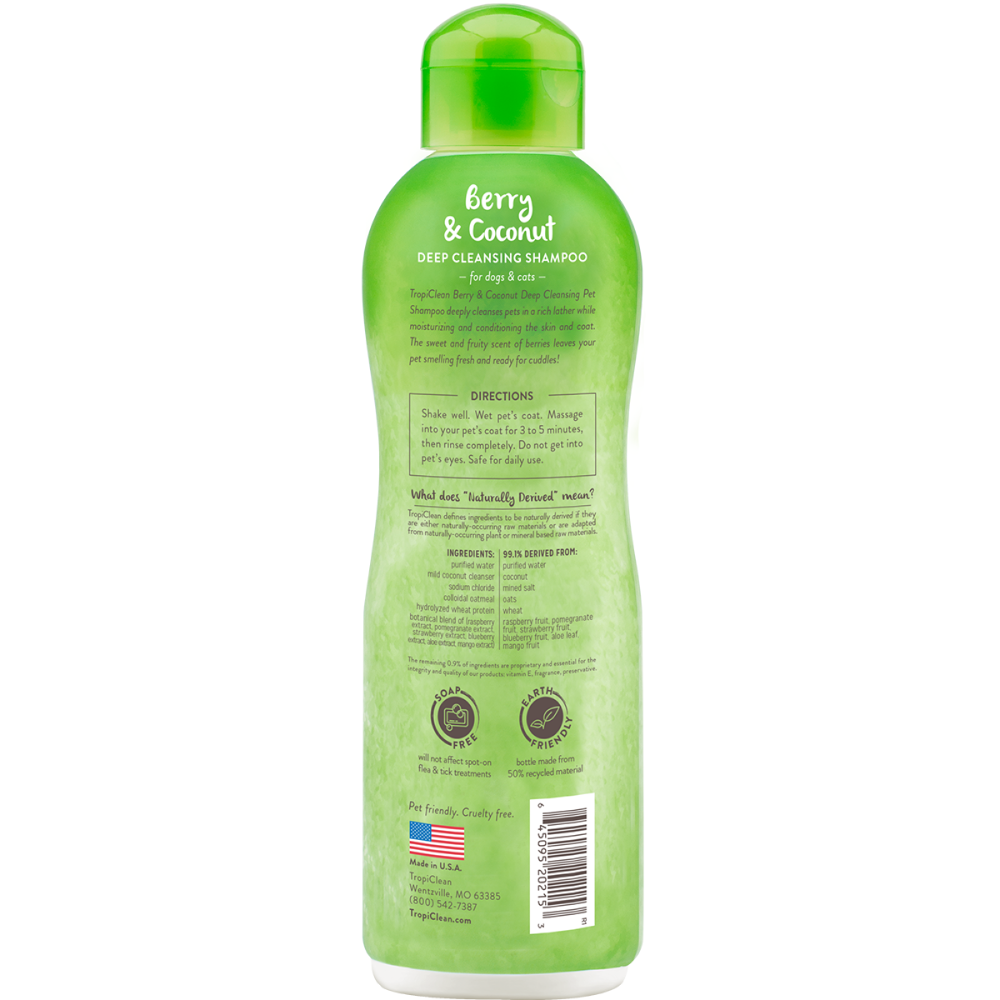 Tropiclean Berry and Coconut Deep Cleaning Shampoo for Dogs and Cats image 3