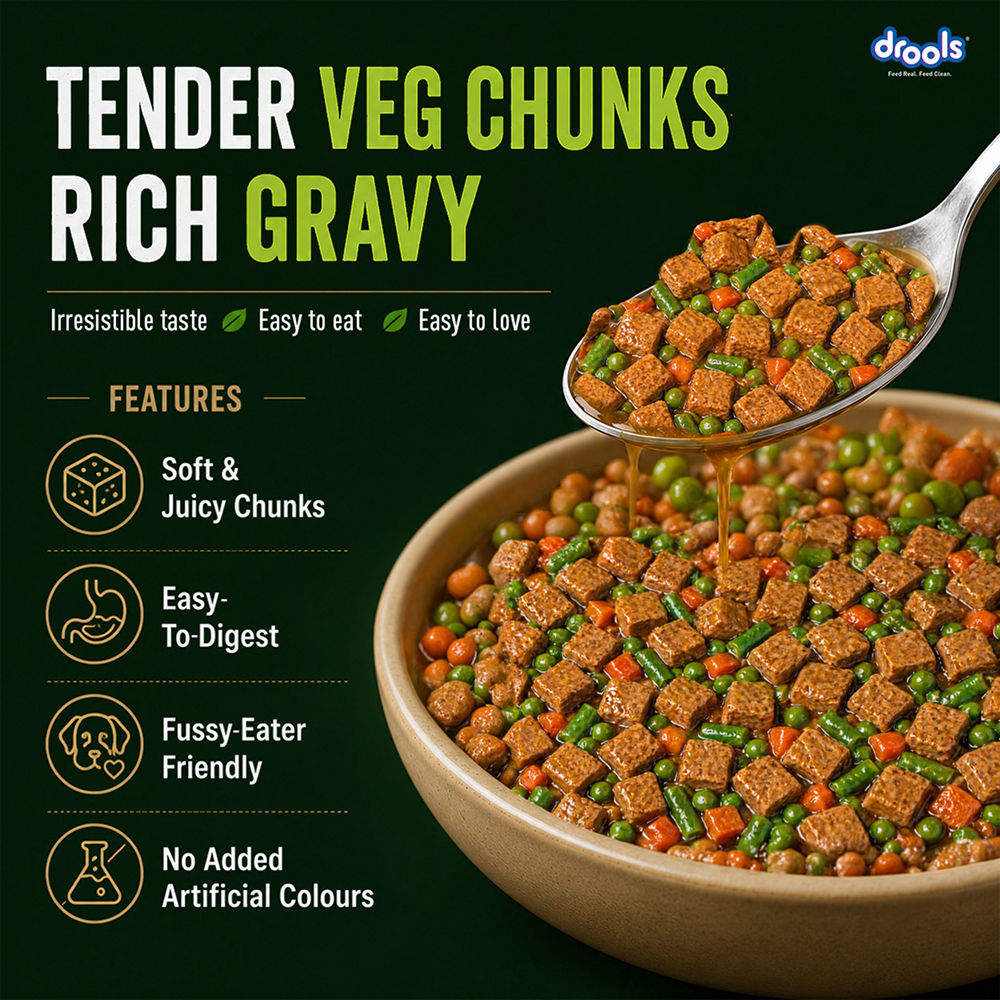 Drools 100% Veg Chunks in Gravy Puppy Wet Food image 4