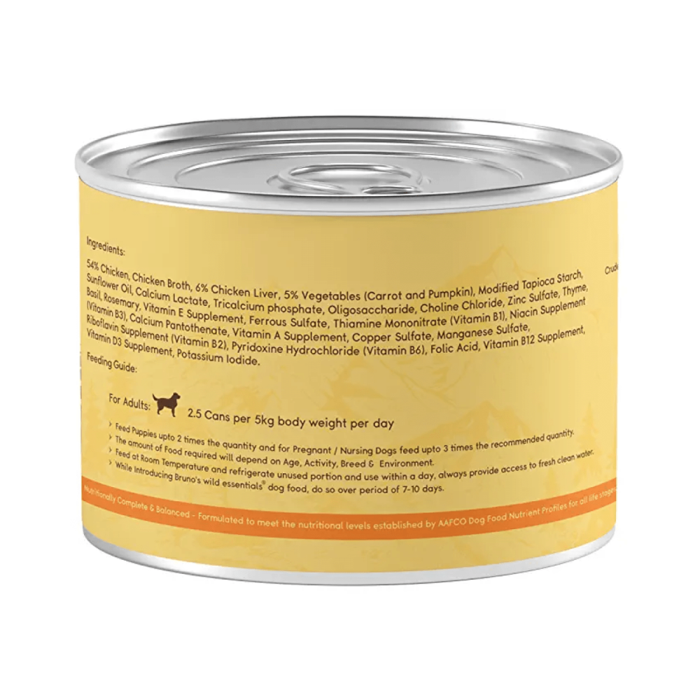 Bruno's Wild Essentials Chicken with Chicken Liver & Vegetables Dog Wet Food image 6