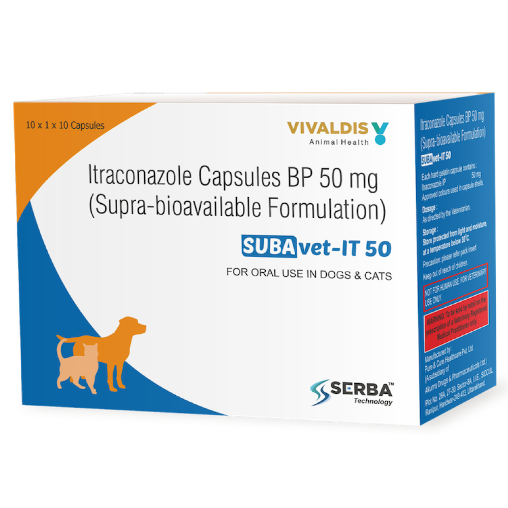Vivaldis SUBAvet IT 50 (Itraconazole) for Dogs & Cats (pack of 10 tablets) image 2