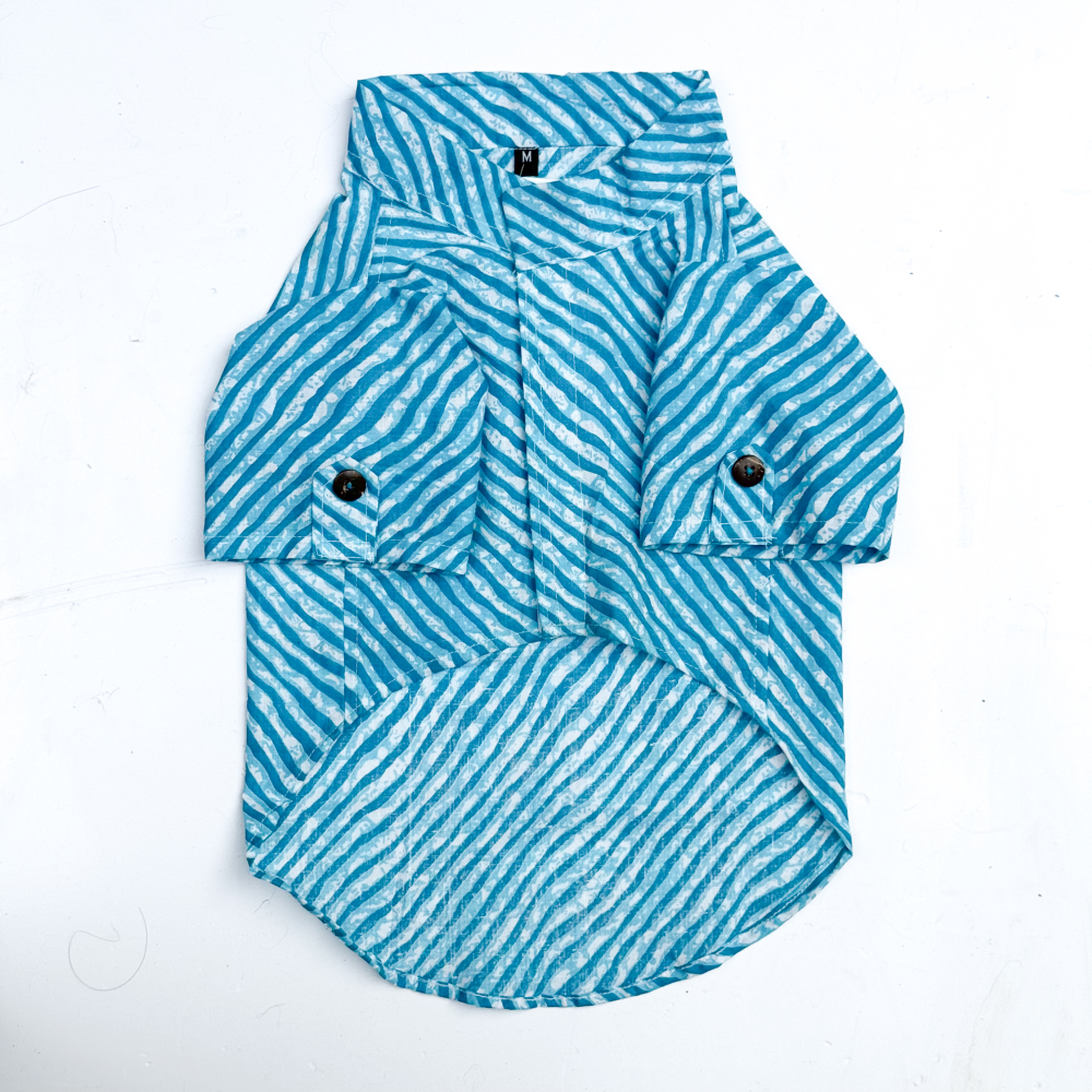 Pawgypets Lehriya Kurta for Dogs and Cats (Blue) image 4