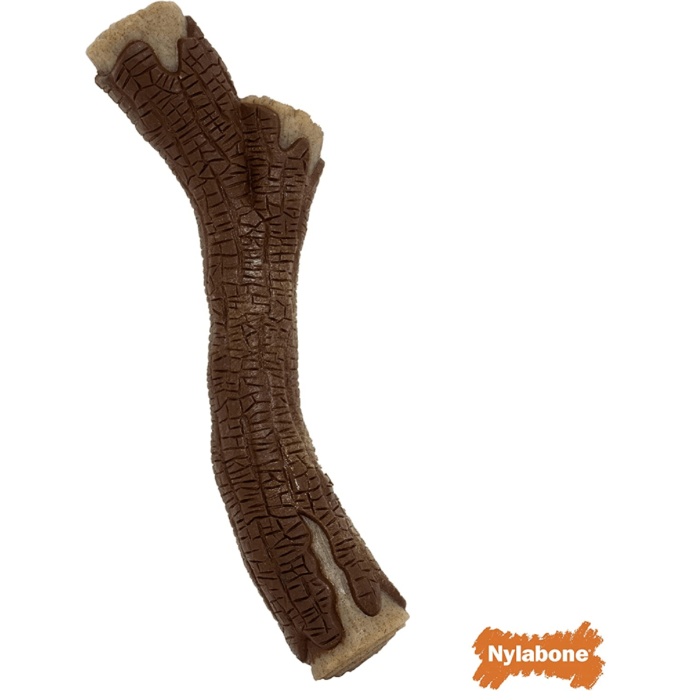 Nylabone Puppy Teething Maple Bacon Flavoured Stong Chew Real Wood Sticks Toy for Dogs (Brown) image 3
