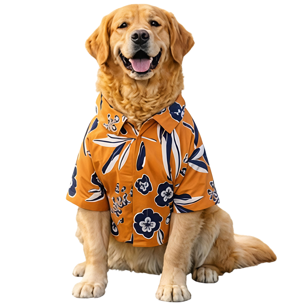 15 Furries Floral Cotton Shirts for Dogs (Rust Orange)