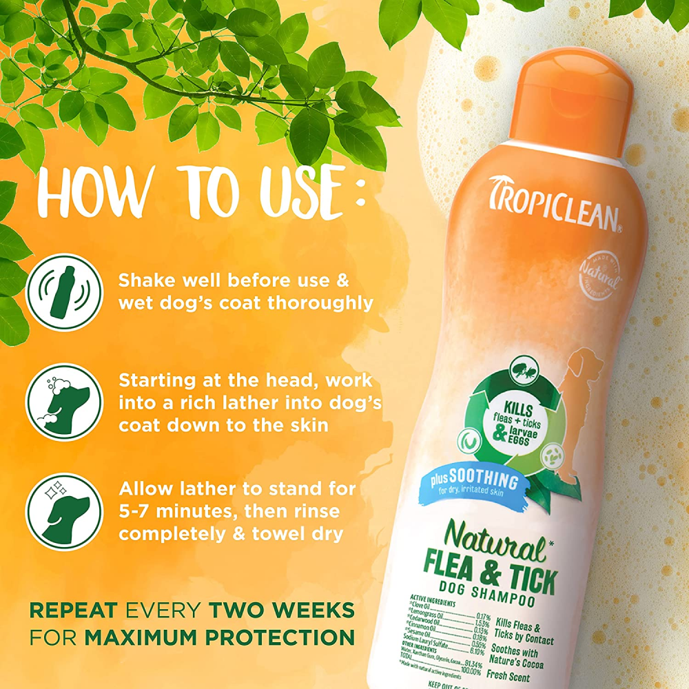 Tropiclean Natural Flea and Tick Plus Soothing Shampoo for Dogs image 10