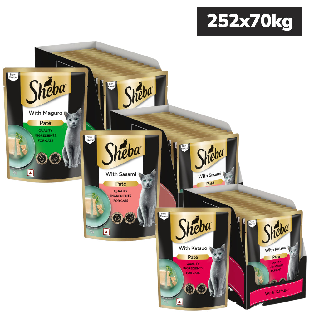 Sheba Maguro and Sasami and Katsuo Pate Rich Premium Adult Fine Combo Cat Wet Food image 1
