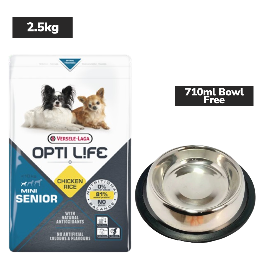 Versele Laga Opti Life Chicken & Rice Senior Mini Dog Dry Food image 2