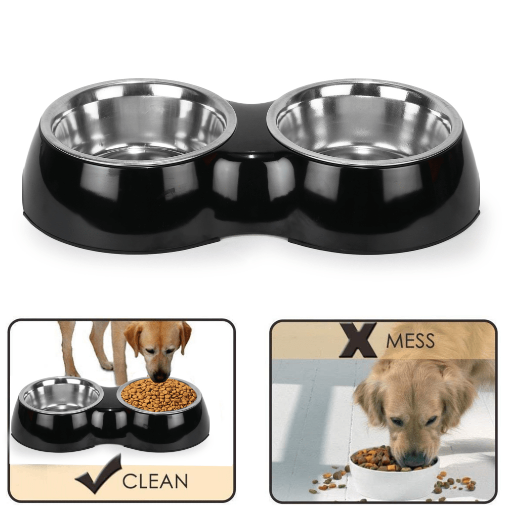 Basil Double Melamine Bowl Dinner Set for Dogs and Cats image 6