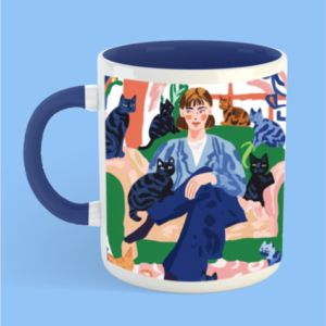 EverythingBoho Cat Mom Coffee Mug (Dark Blue)