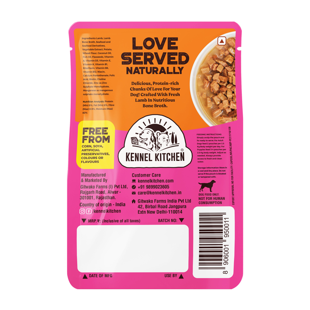 Kennel Kitchen Lamb Chunks in Gravy Puppy & Adult Wet Dog Food image 5