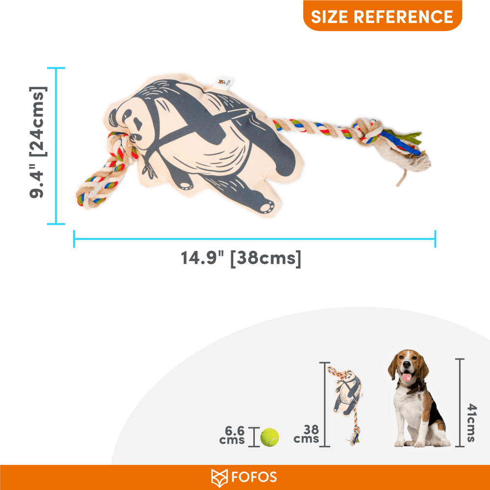 Barkbutler x Fofos Flossy Rope Toy With Panda for Dogs image 3
