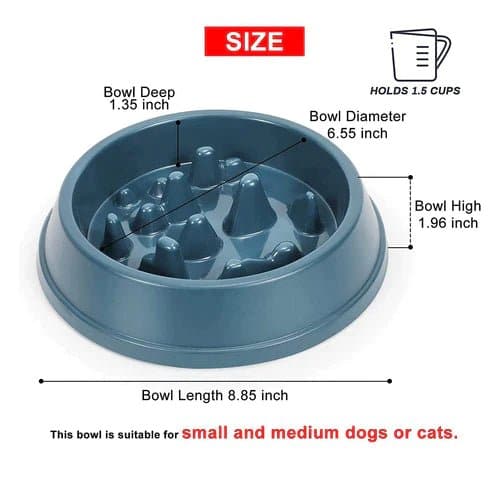 Emily Pets Slow Feeder Bowl for Dogs and Cats (Yellow) image 3