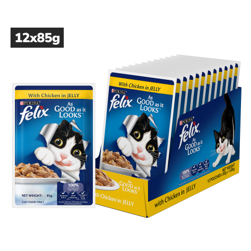 Purina Felix with Sardine, Chicken and Salmon in Jelly Complete and Balanced Adult Cat Wet Food image 7
