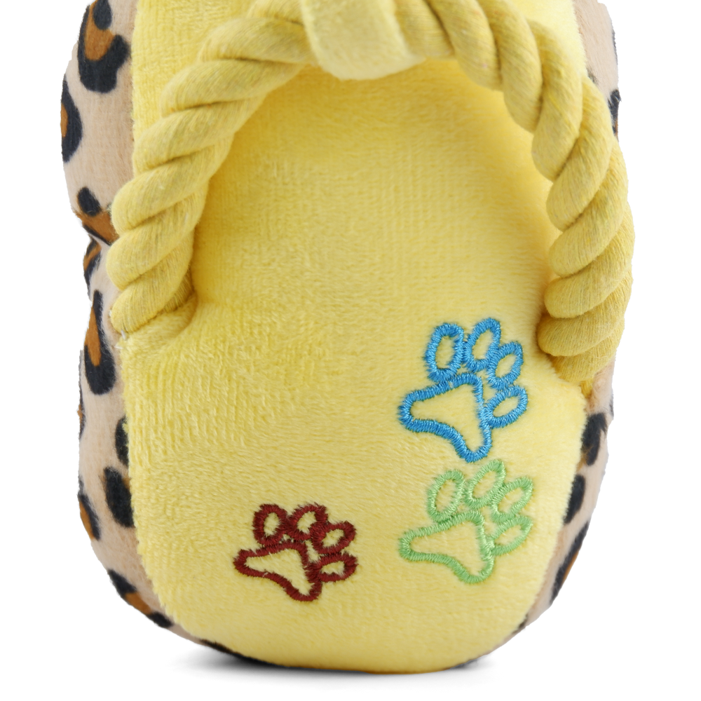 Pet Vogue Sandal Shaped Yellow Plush Toy for Dogs | For Soft Chewers image 2