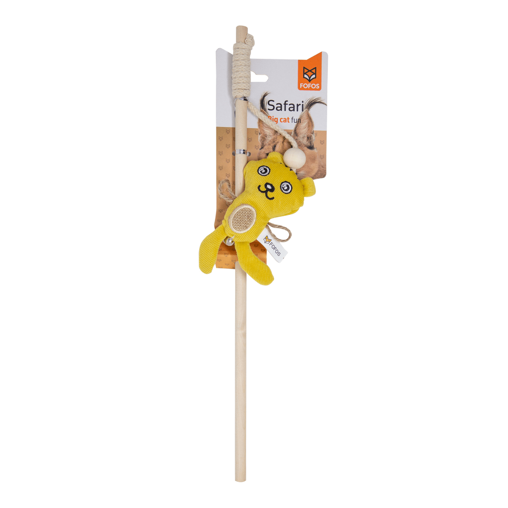 Barkbutler x Fofos Cat Wand Tiger Toy for Cats (Yellow)