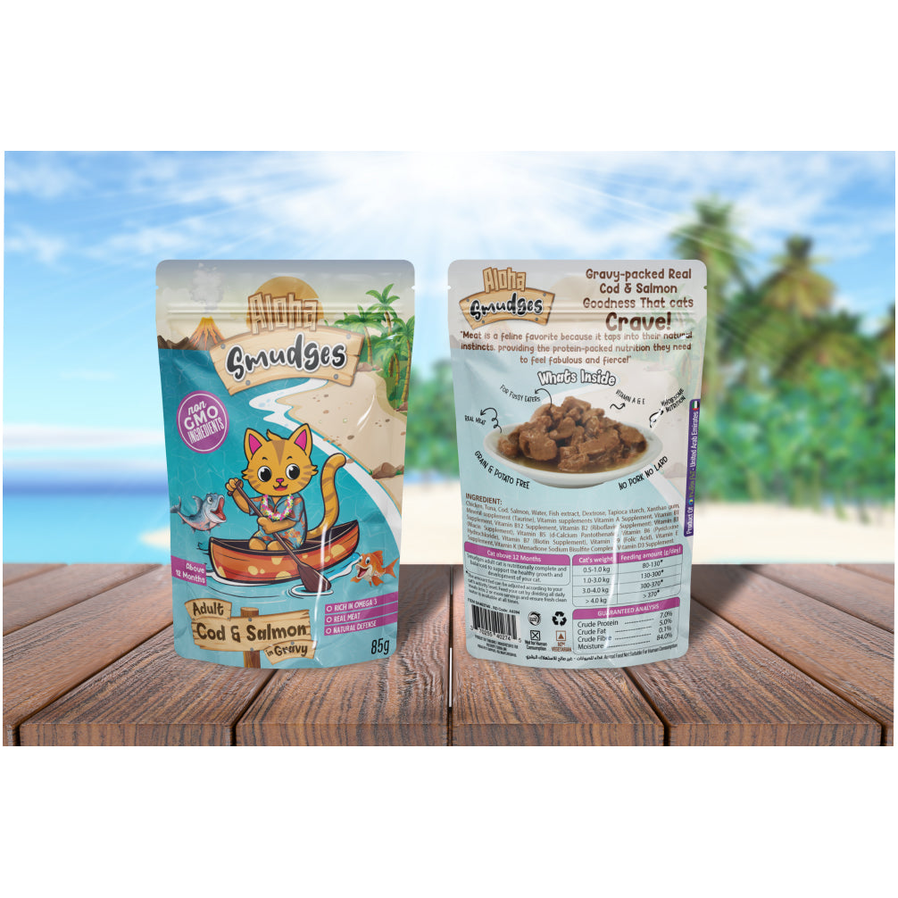 Aloha Smudges Cod and Salmon in Gravy Adult Cat Wet Food image 6