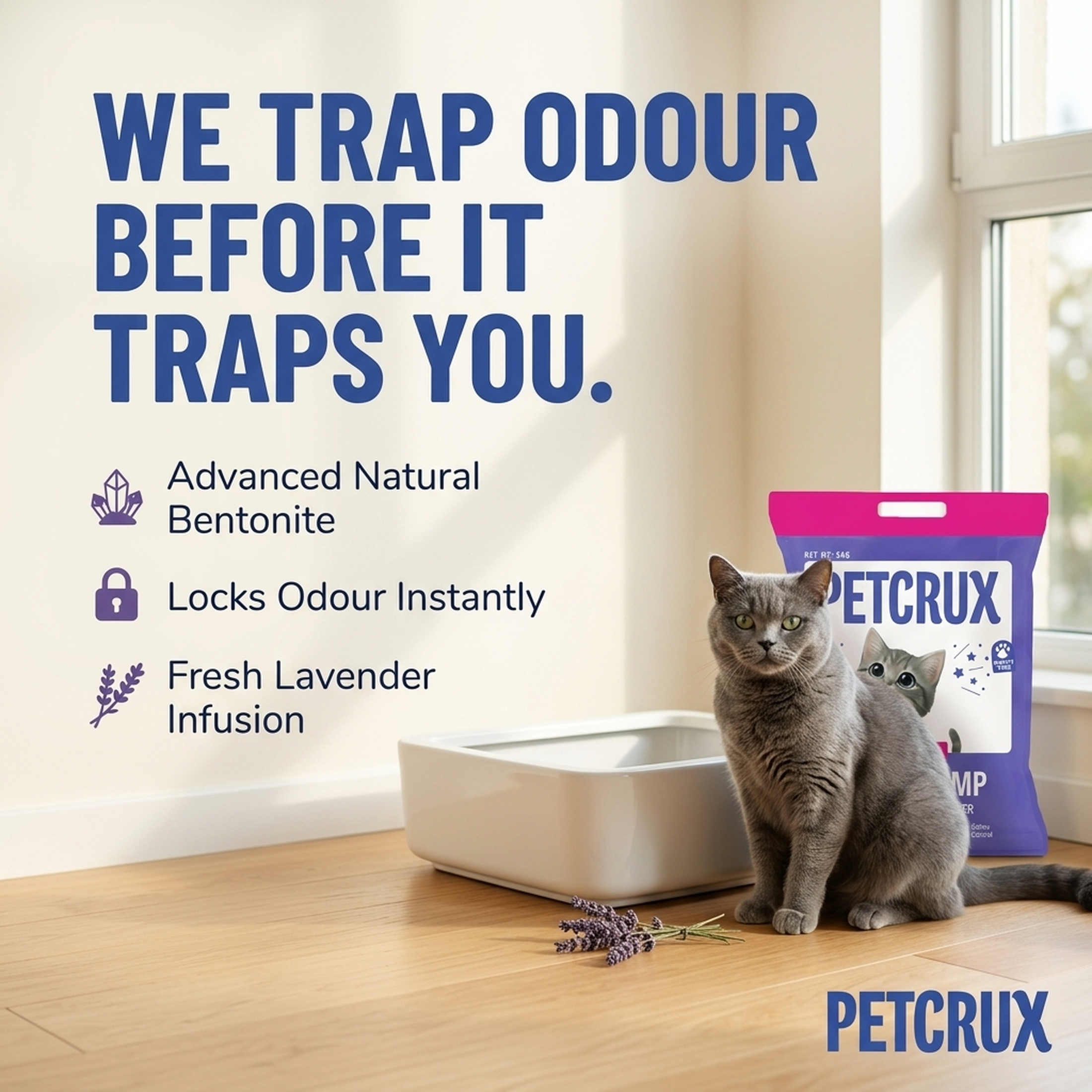 Petcrux Lavender & Lemon Scented Smart Clumping Cat Litter image 6