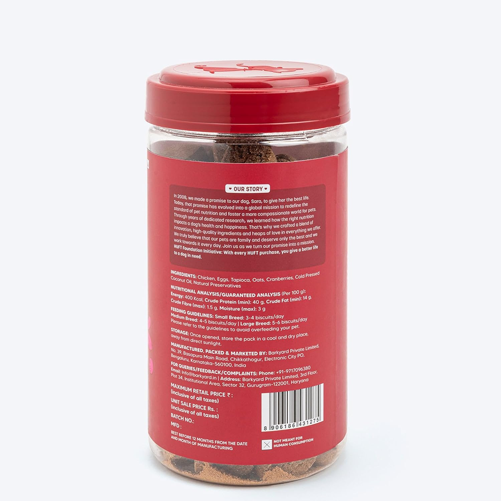 HUFT Hearty Chicken & Cranberries Healthy Biscuit Dog Treats image 9