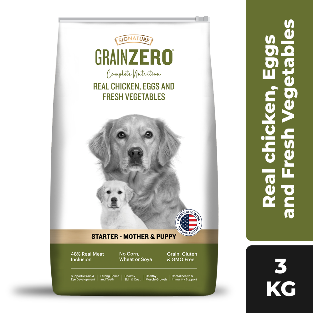 Signature Grain Zero Real Chicken, Egg and Vegetables Mother and Puppy Starter Dog Dry Food image 9