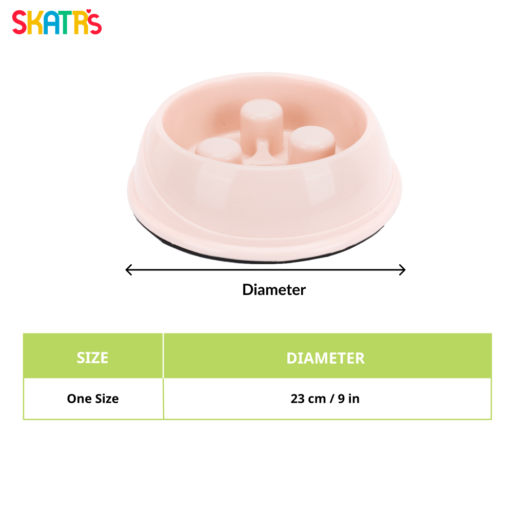 Skatrs Antiskid Slow Feeder Bowl for Dogs and Cats (Pink) image 2