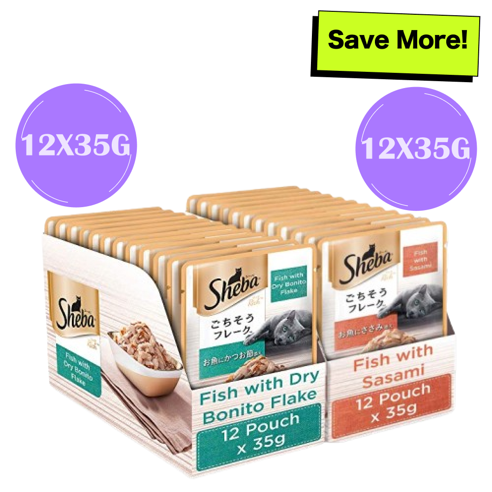 Sheba Fish with Sasami & Fish with Dry Bonito Flake Cat Wet Food Combo image 3