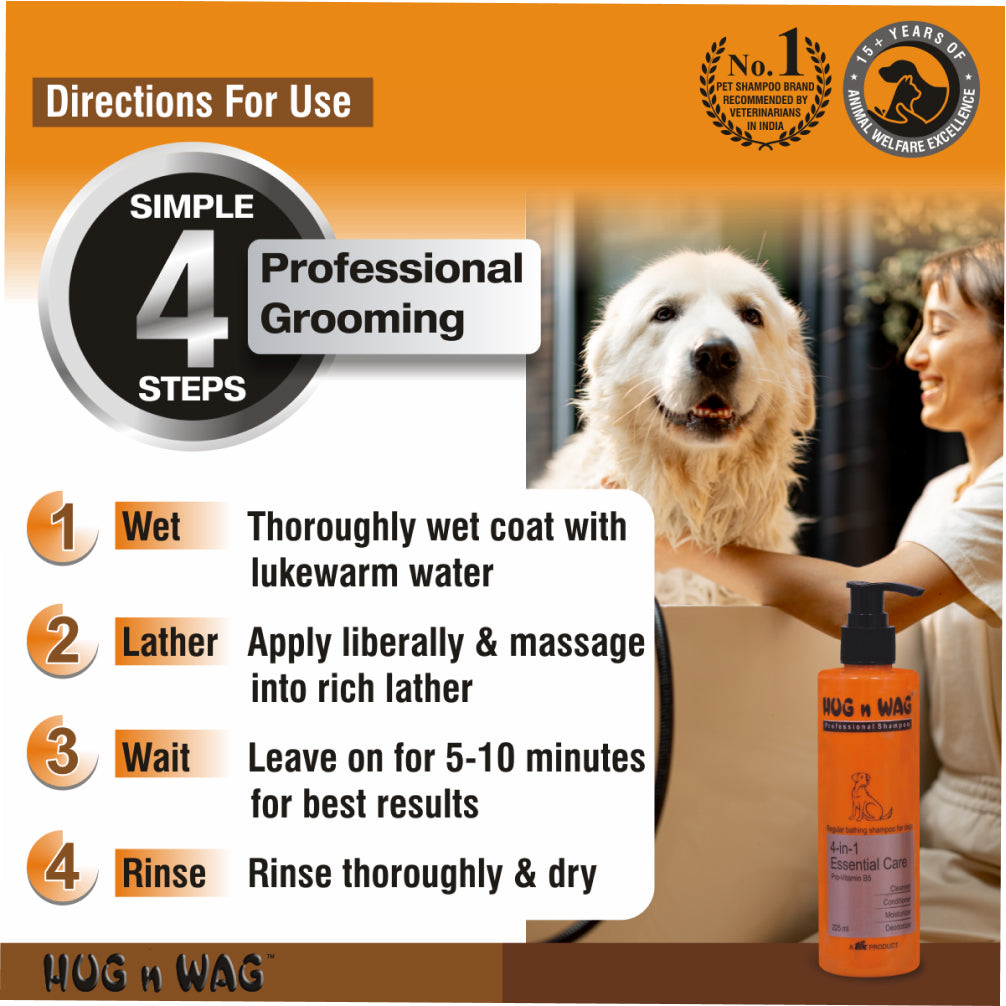 Ttk Hug n Wag Professional 4 in 1 Essential Care Shampoo with Pro Vitamin B5 for Dogs image 7