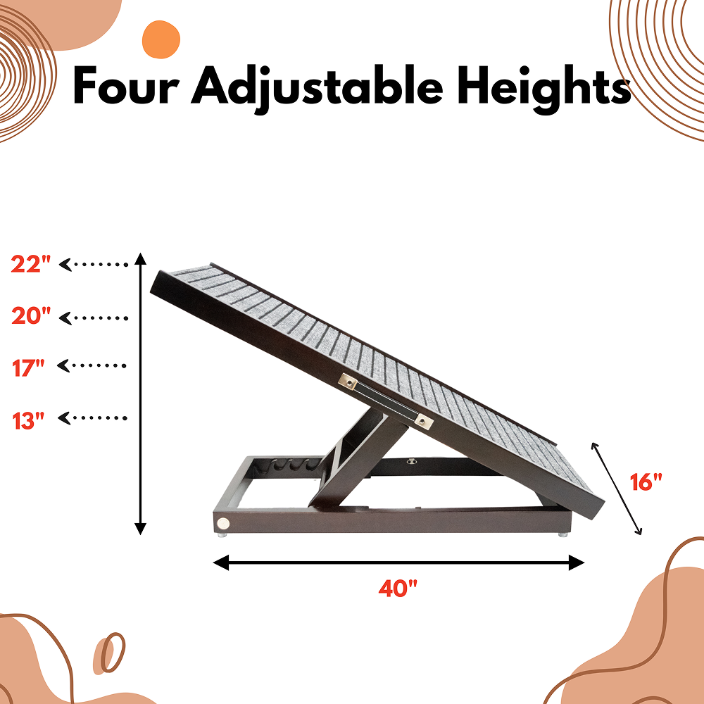 FurryLiving Wooden Ramp for Dogs and Cats (Dark Brown) image 4