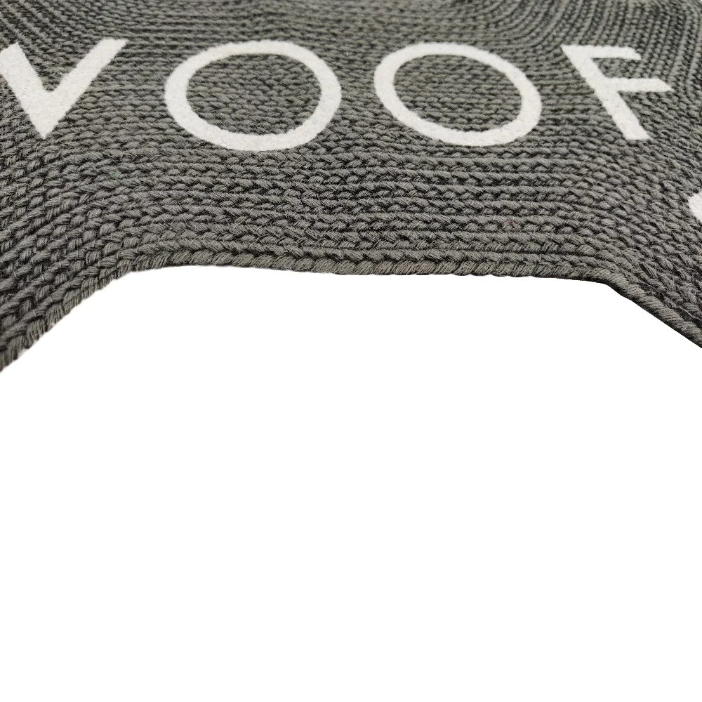 Pawpourri Bone Shaped Woof Printed Mat for Dogs and Cats (Dark Grey) image 5