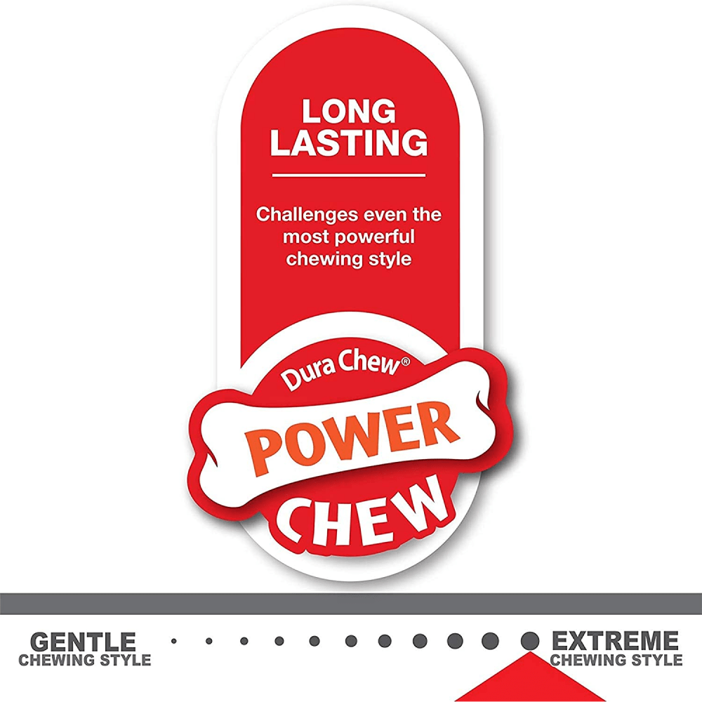 Nylabone Chili Cheese,Buttered Popcorn and Cherry Slushy Flavoured Triple Power Chew Frenzy Bone Toy for Dogs (Yellow, Brown, Beige, Red) image 4