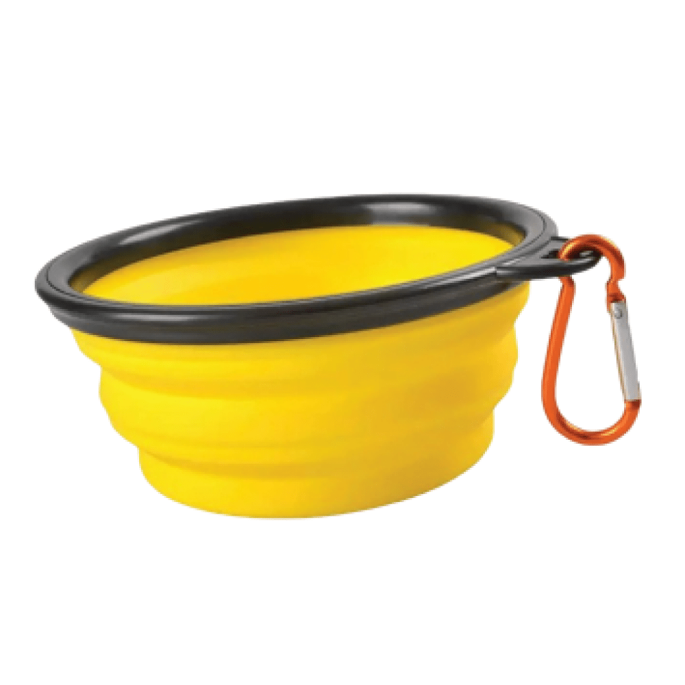 Emily Pets Collapsible Bowl For Dogs & Cats (Yellow)