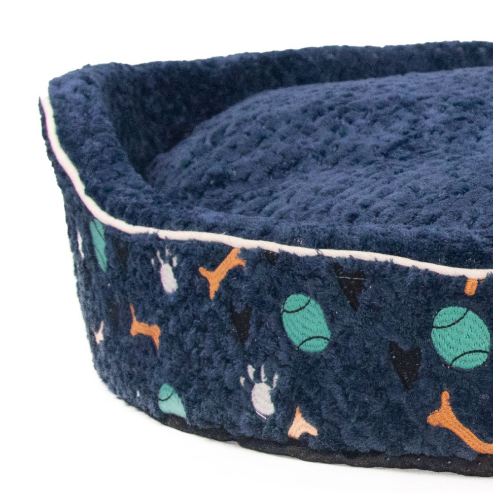Petter World Soft Micro Fur Round Orthopedic Cuddler Bed with Removable Cushion Top for Dogs (Ensign Blue) image 2