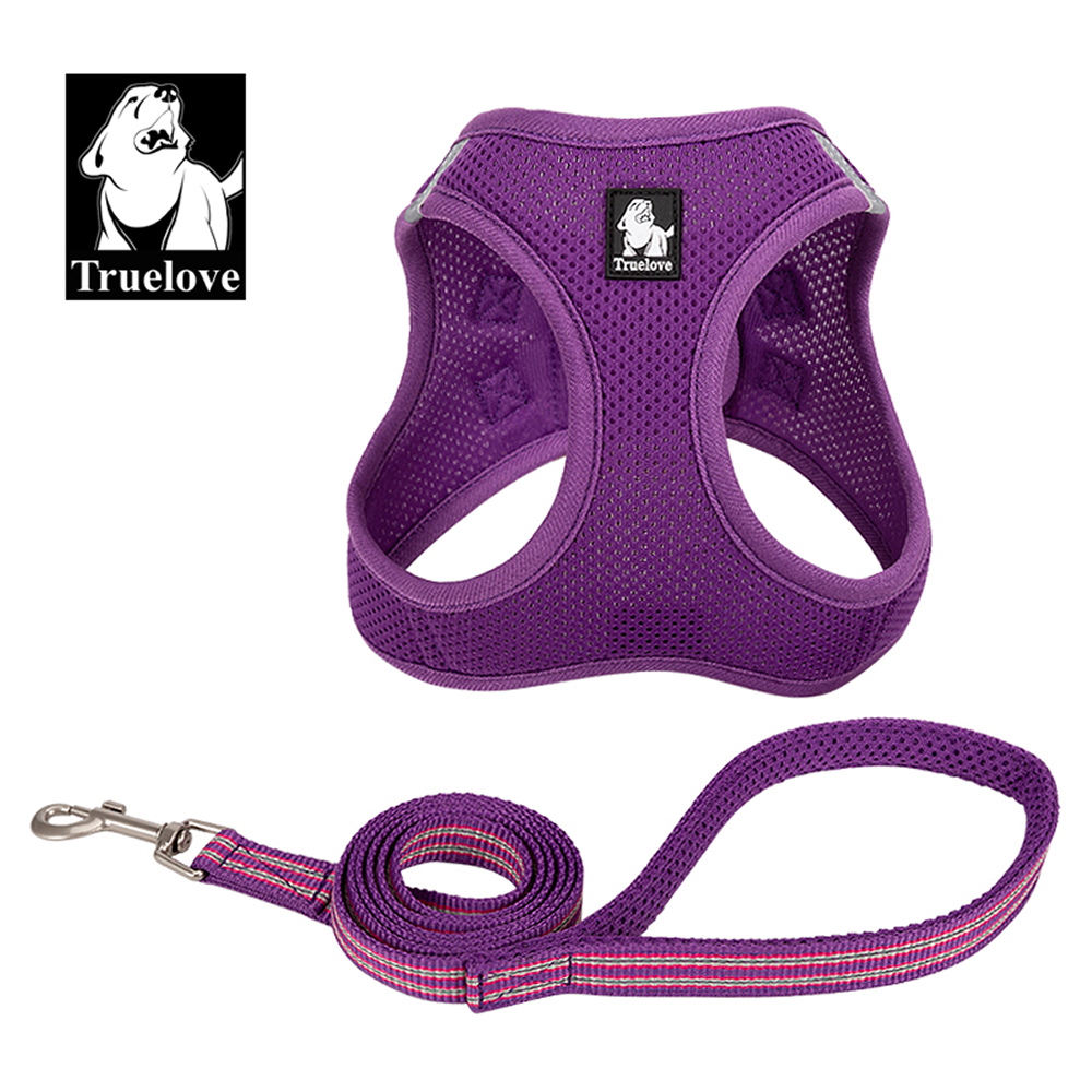 Truelove Mesh Harness & Leash Set for Cats and Small to Medium Dogs (Purple) image 1