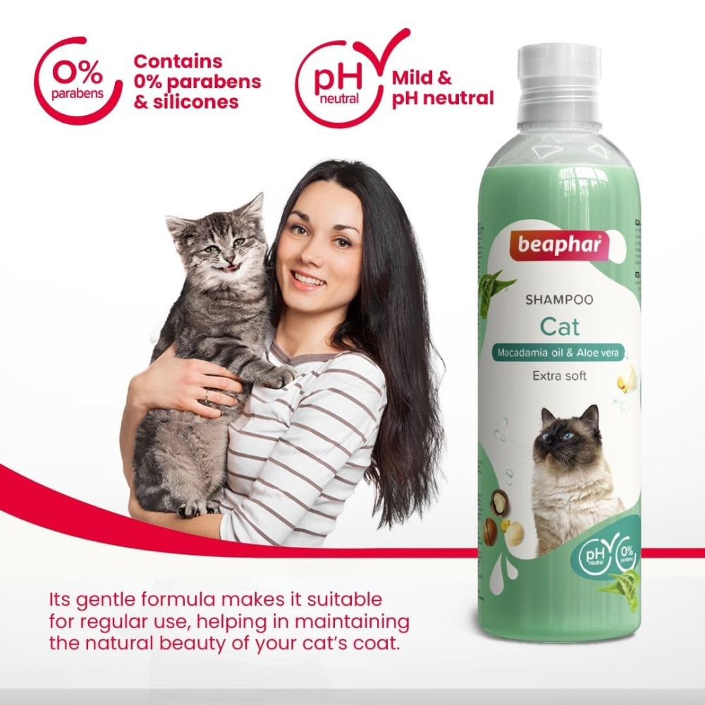 Beaphar Macadamia Oil & Aloe Vera Dryness & Itch Relief Shampoo for Cats image 7