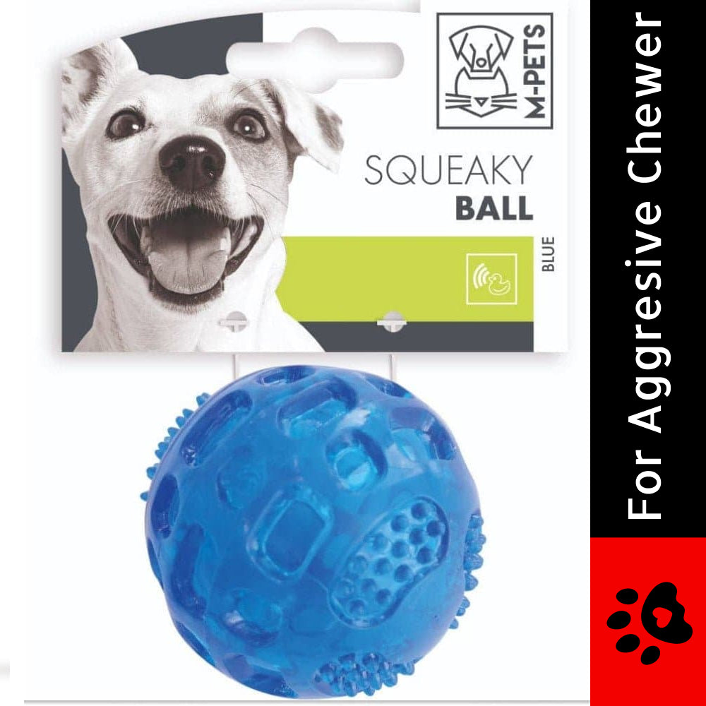 M Pets Squeaky Ball Toy for Dogs (Blue) | For Aggresive Chewers image 2