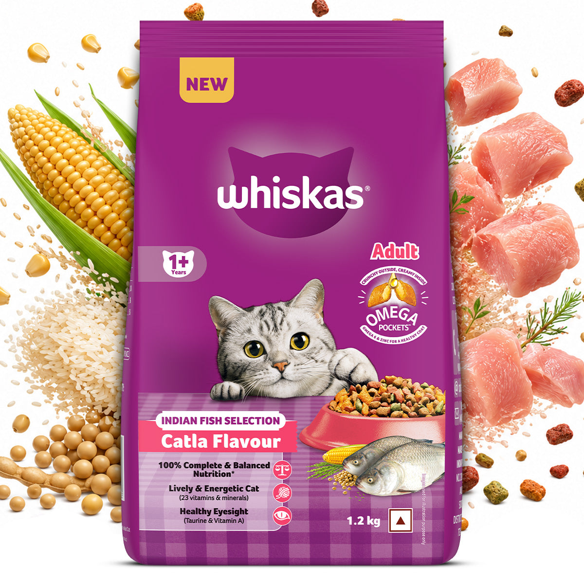 Whiskas Catla Fish Flavour Adult Cat Dry Food