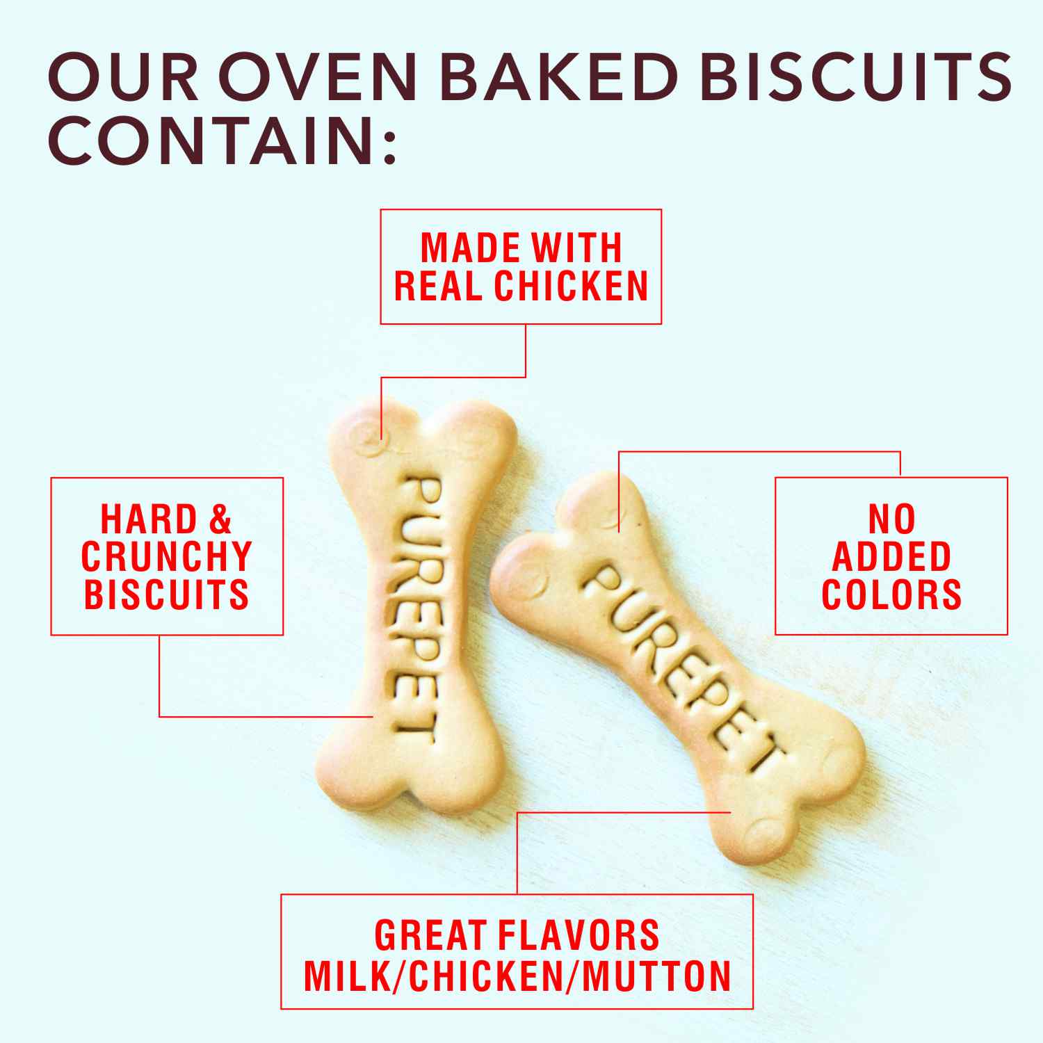 Purepet Mutton Flavour Real Chicken Biscuit Dog Treats image 3