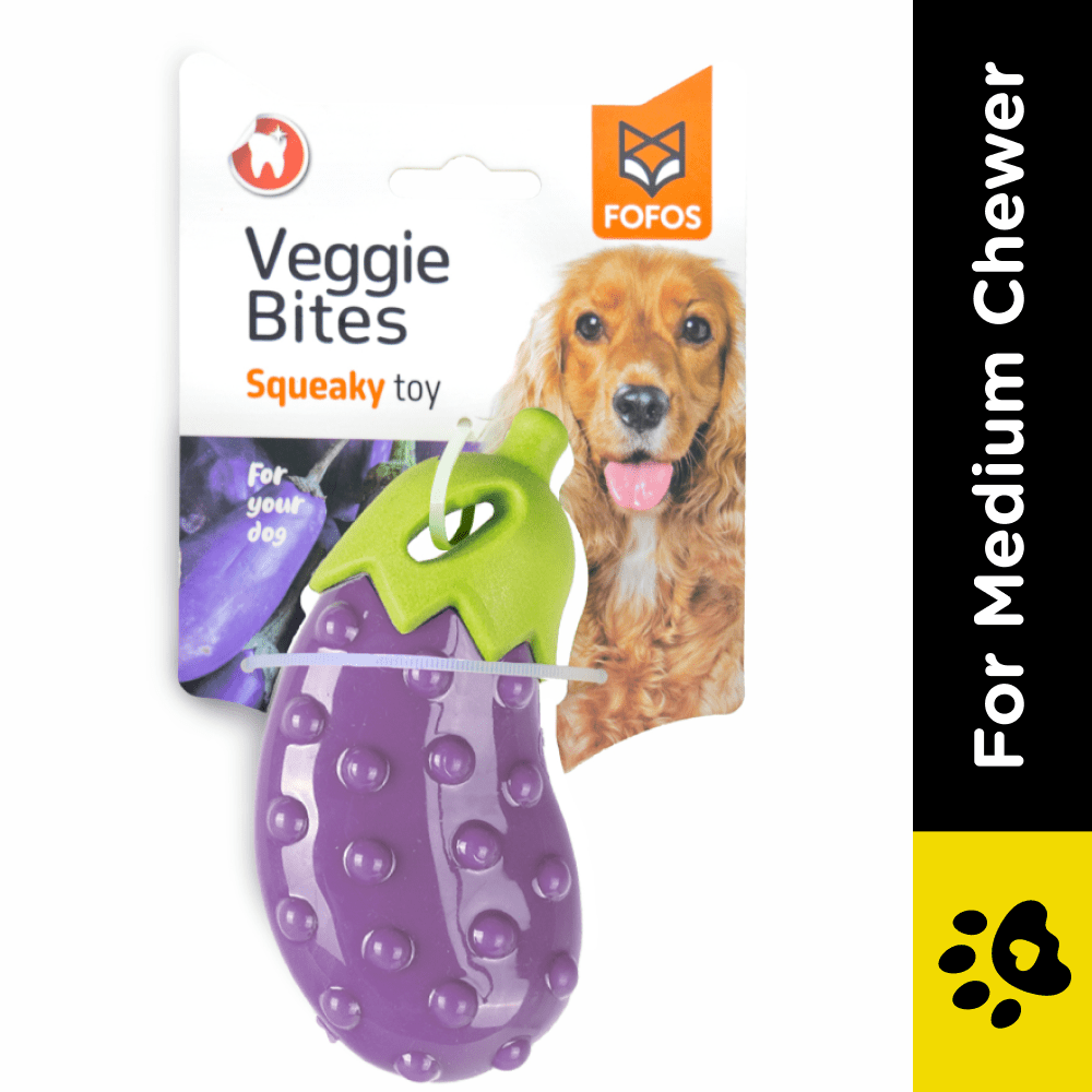 Barkbutler x Fofos Vegi Bites Eggplant Squeaky Toy for Dogs image 2