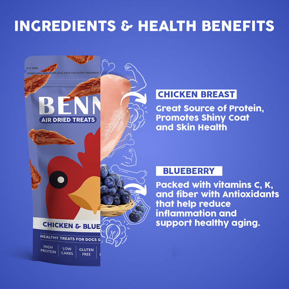 Bennys Bowl Chicken and Blueberry Jerky Dog Treats image 2