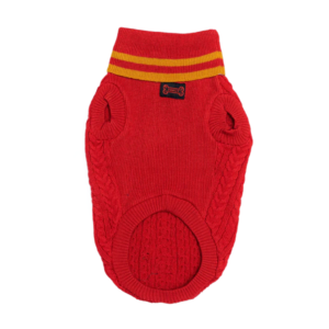 Pawgypets High Neck Cable Kint Sweater for Dogs and Cats (Red)