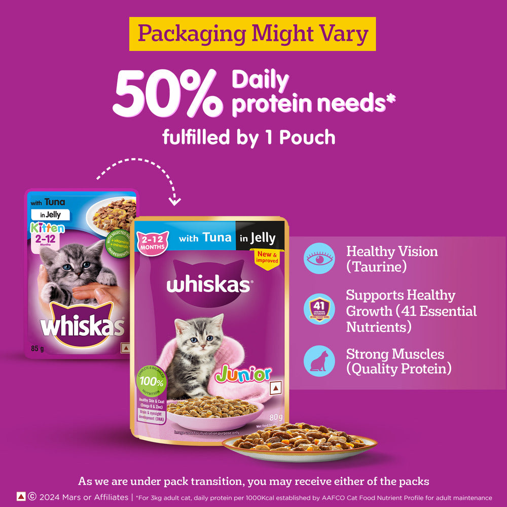 Whiskas Tuna in Jelly and Chicken in Gravy Meal Kitten Cat Wet Food Combo image 6