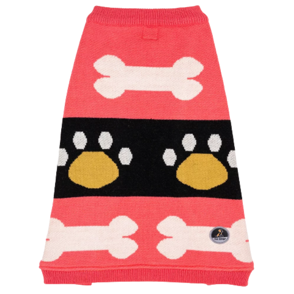 Petsnugs Bones and Paws Sweater for Dogs and Cats (Pink) image 2