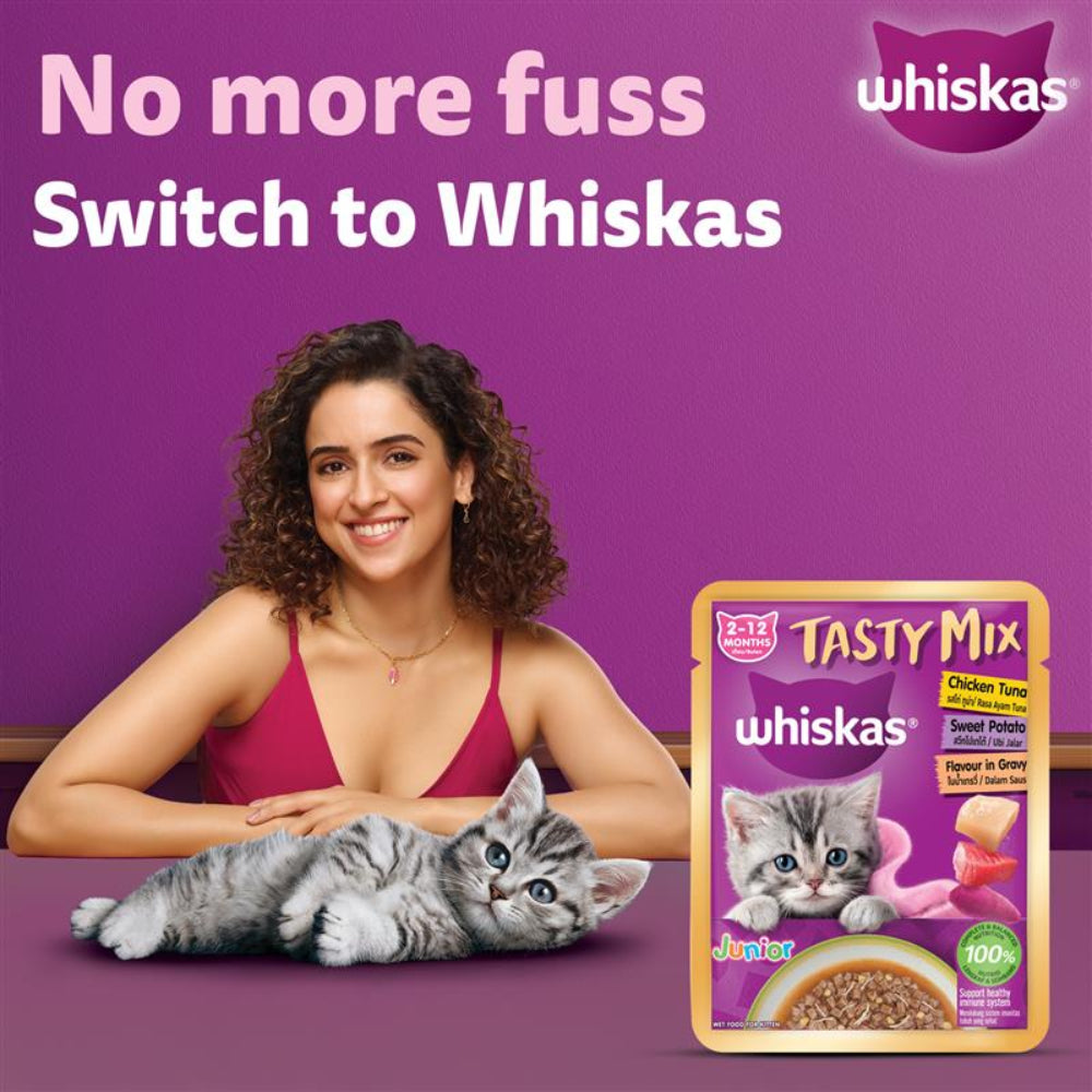 Whiskas Tasty Mix Chicken Tuna with Sweet Potato Kitten Cat Wet Food image 2