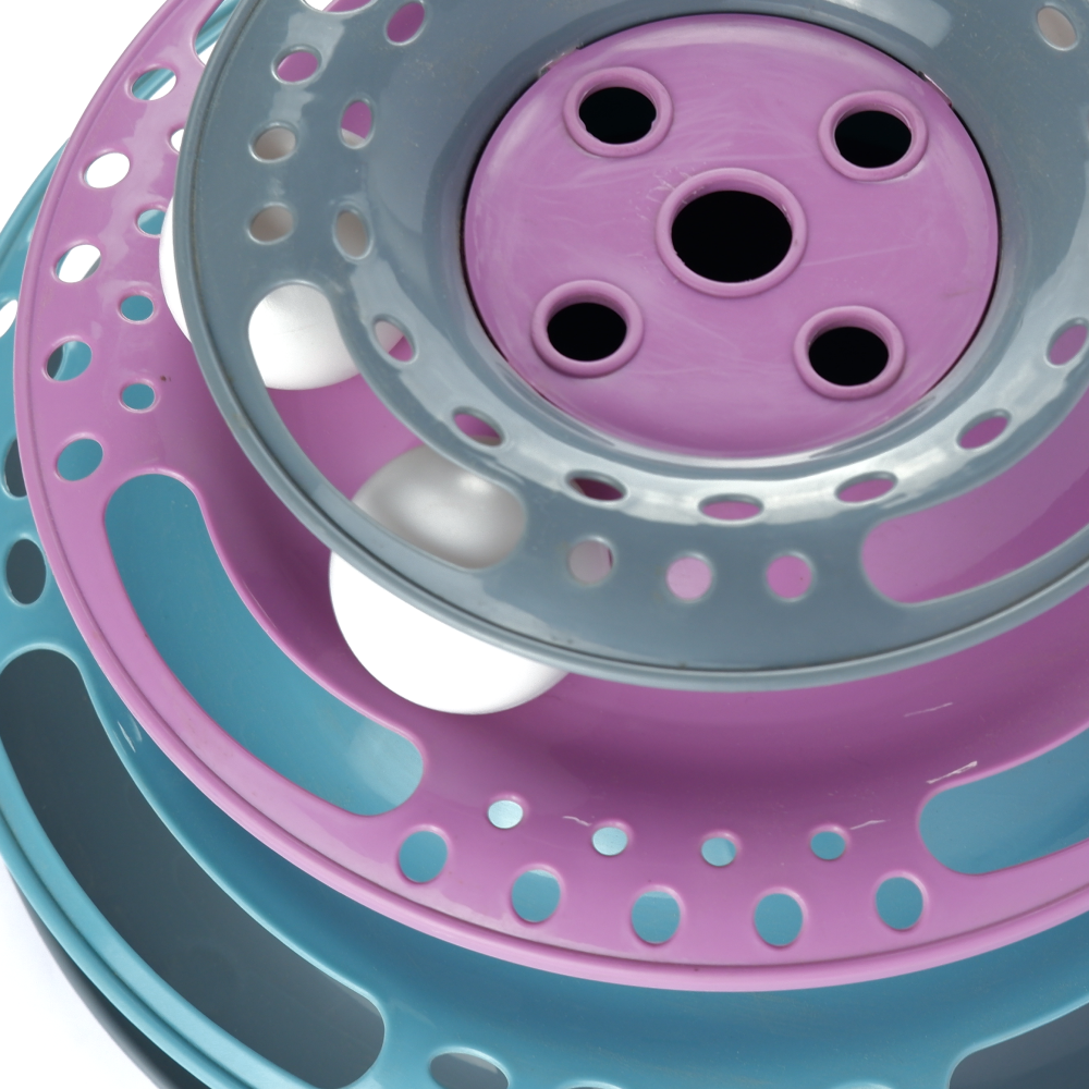Trixie Circle Tower Catch the Balls Interactive Toy for Cats (Grey/Pink/Blue) image 3