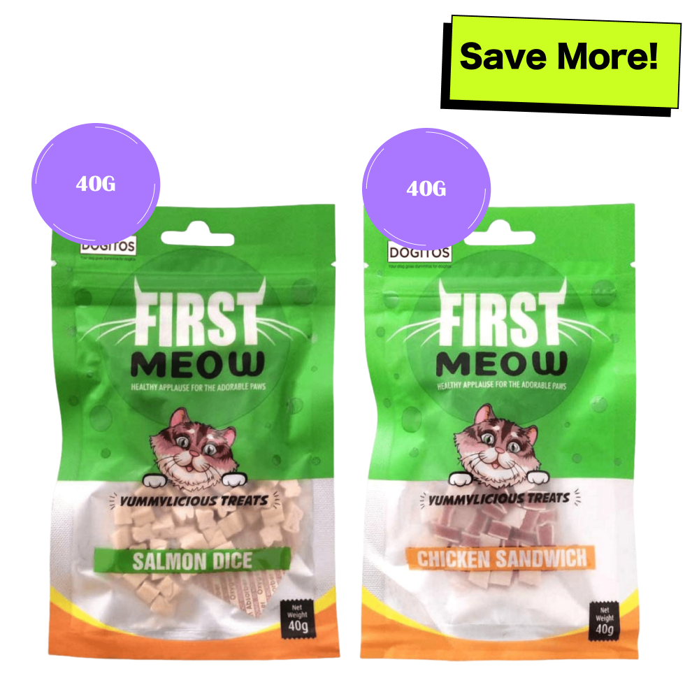 First Meow Salmon Dice and Chicken Sandwich Cat Treat Combo image 1