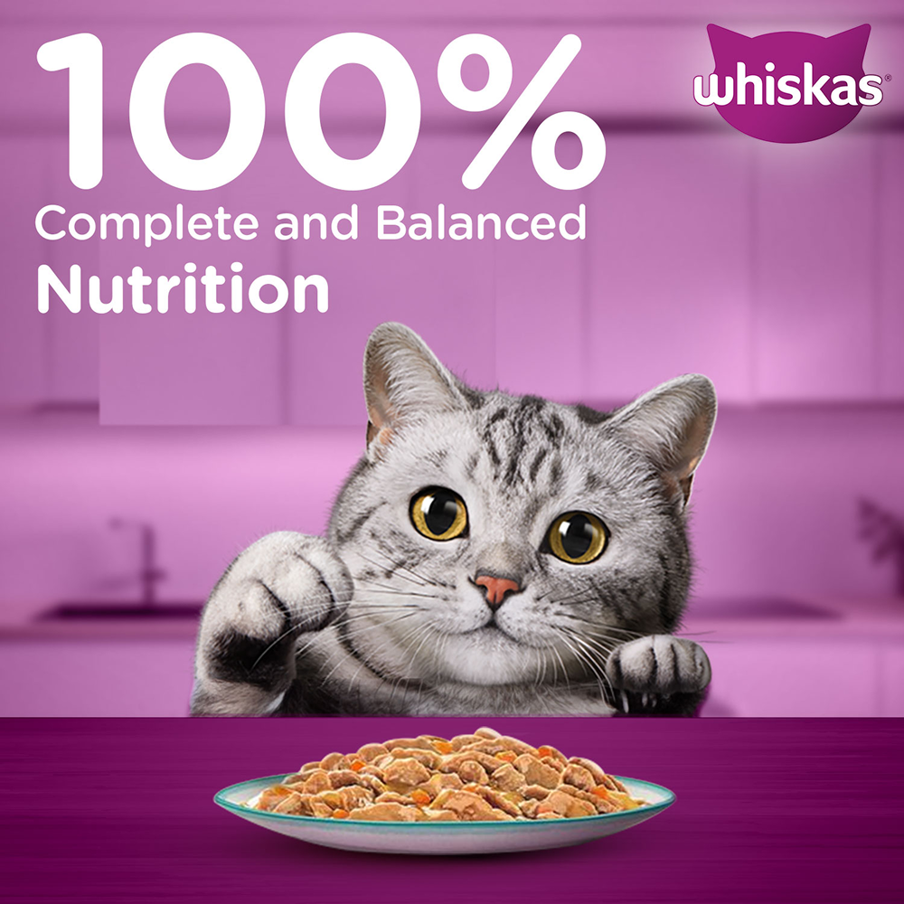 Whiskas Seafood Cocktail With Wakame Seaweed in Gravy Tasty Mix Adult Cat Wet Food image 8