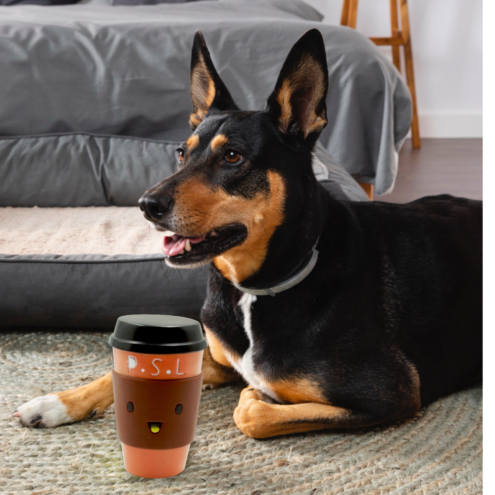 Talking Dog Club On The Go Coffee Cup Toy for Dogs (Brown) image 2